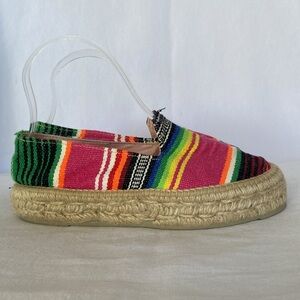 MANEBI made in Spain Jute platform colorful Espadrilles slip ons SIZE 37